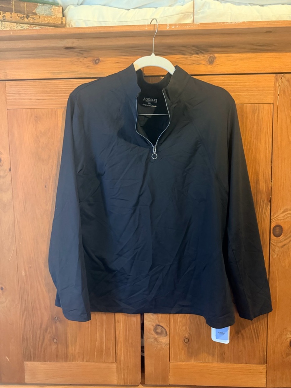 Acegolfs Women’s Black Long-Sleeve Quarter-Zip UV Top